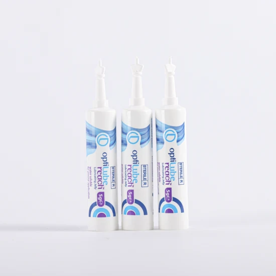 OEM 5 ml Squeeze Collapsibl PE Kunststoff Augencreme Twist Off Tip Lange Düse Hautpflege Kosmetiktube